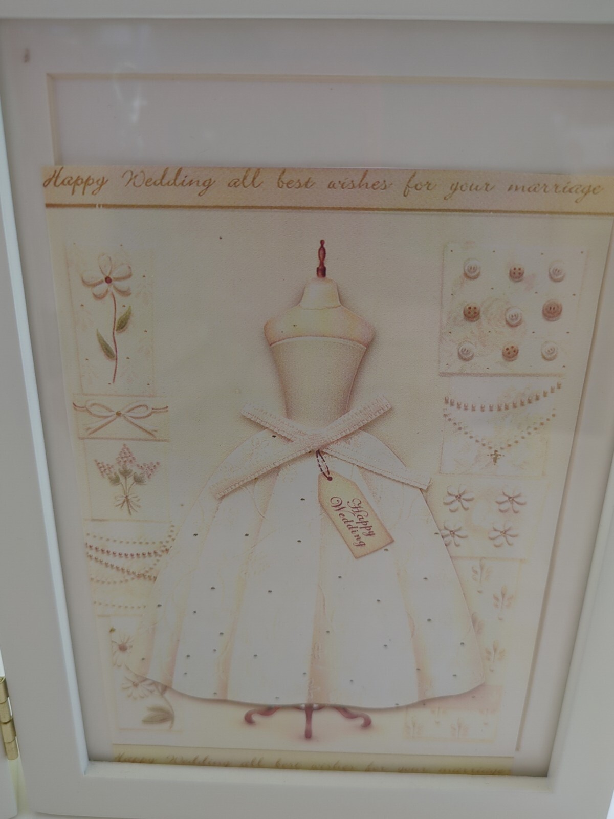 NEW 7″ X 5″ Happy Wedding, Valentine, Birthday, Shadow Box with Roses