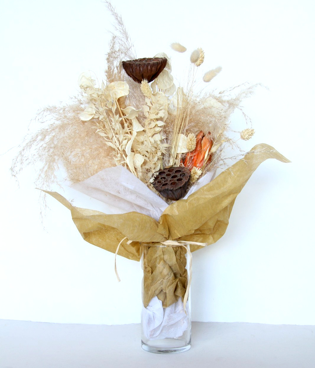 Dried Floral Arrangement Boho Modern Farmhouse Decor Wedding Flower Display 20″