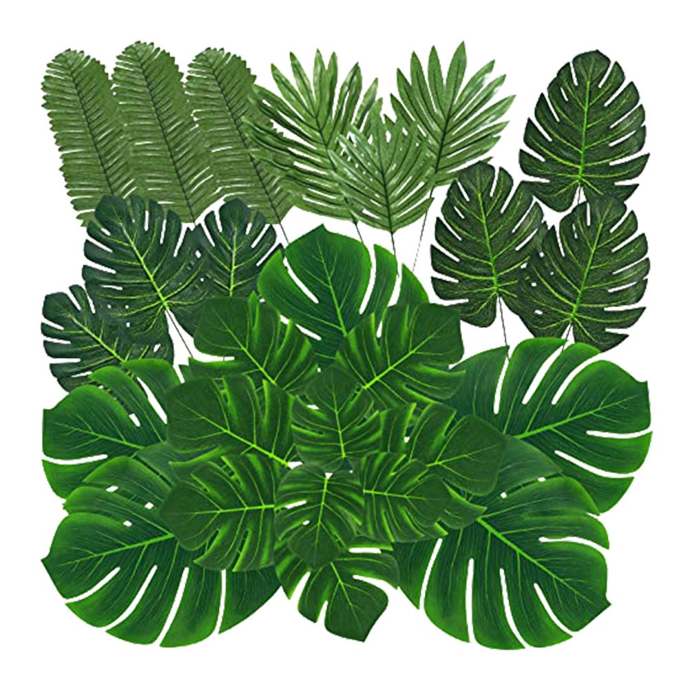 60Pcs Lifelike Faux Monstera Leaves for Table Setting Home and Office Decor