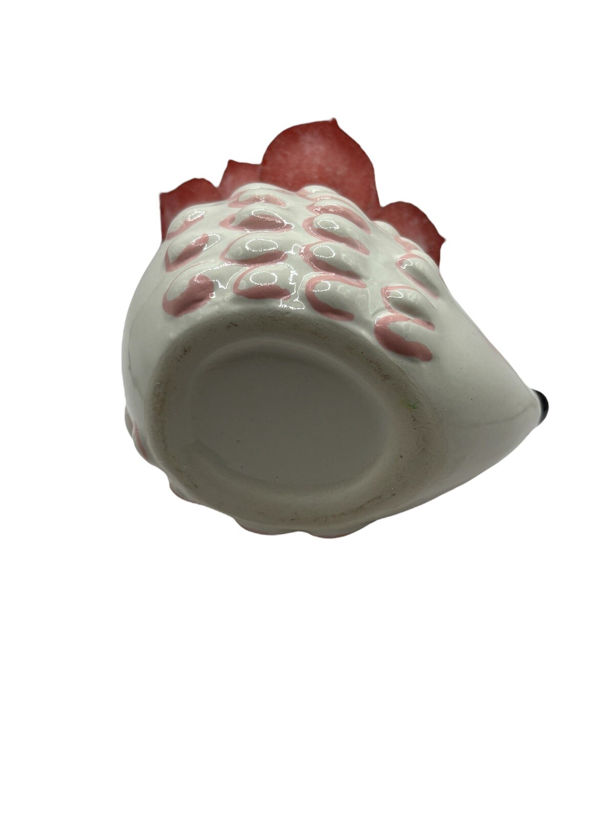 Cute Hedgehog Ceramic Flower Pot Faux Pink Succulent Animal Decoration Decor