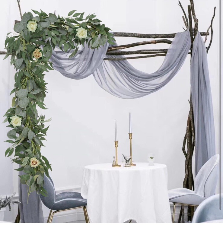 Trimgrace 6 Pack 6.5 Feet Artificial Eucalyptus Garland with Willow Leaves Faux