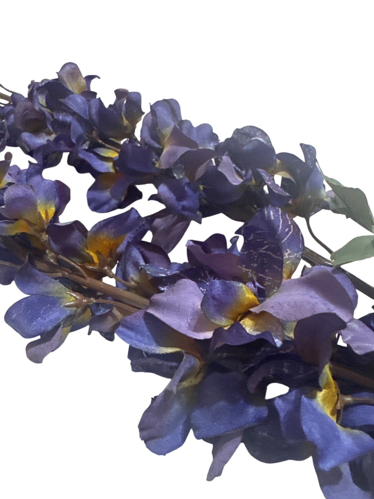 Artificial Delphinium Spray Purple Realistic Faux Floral Home Decor Stem