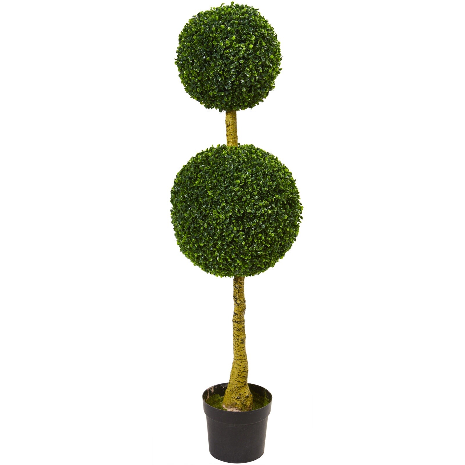 4.5’ Artificial Boxwood Double Ball Topiary Tree UV Indoor/Outdoor. Retail $295