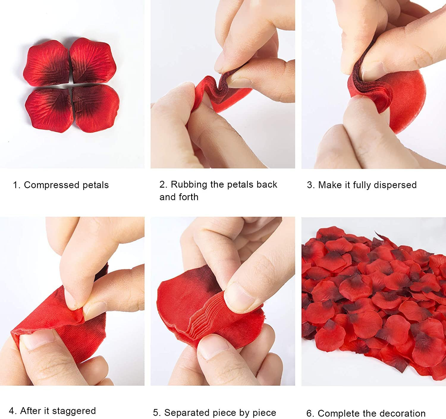 3000 Pcs Rose Petals Artificial Flowers for Valentine’s Day Wedding Decor Rom…