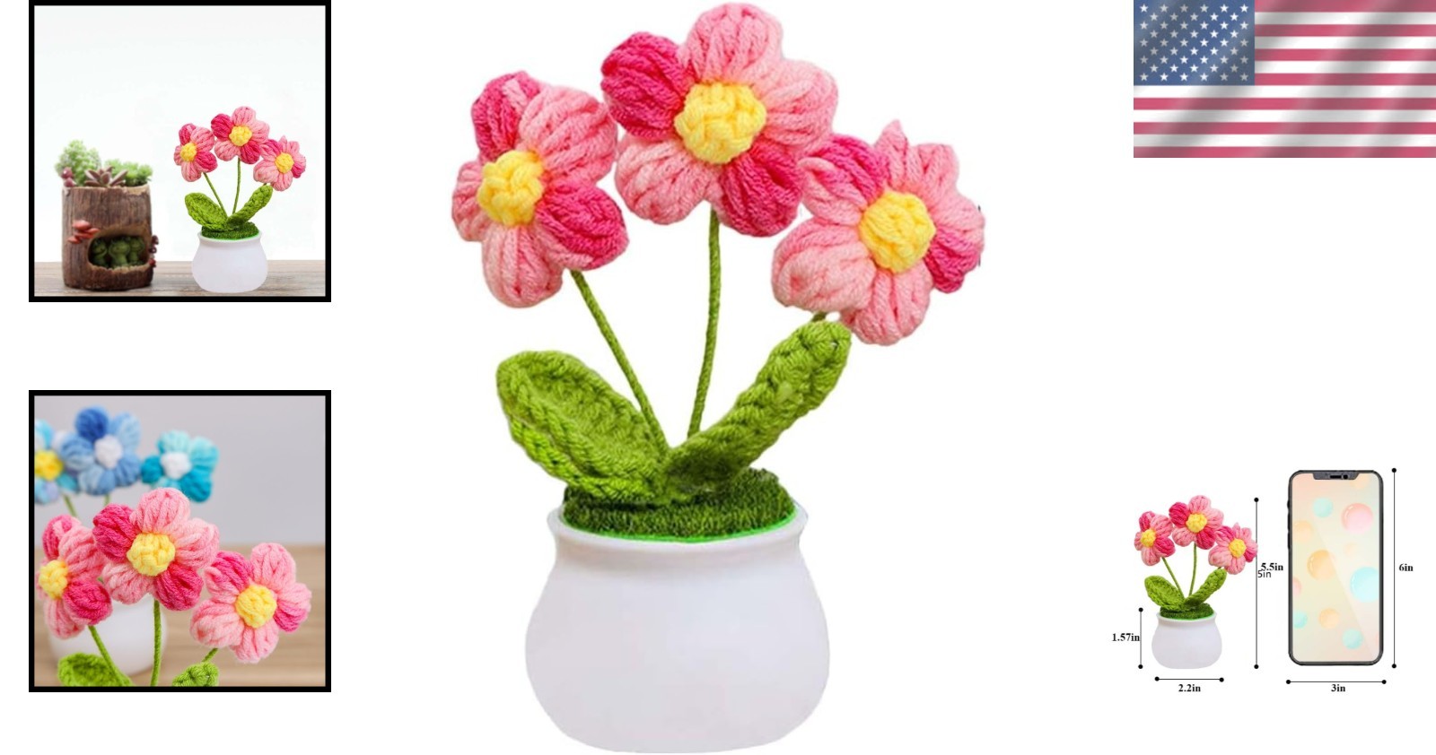 Adorable Mini Knitted Sunflower Potted Plant – Perfect Gift for Any Occasion