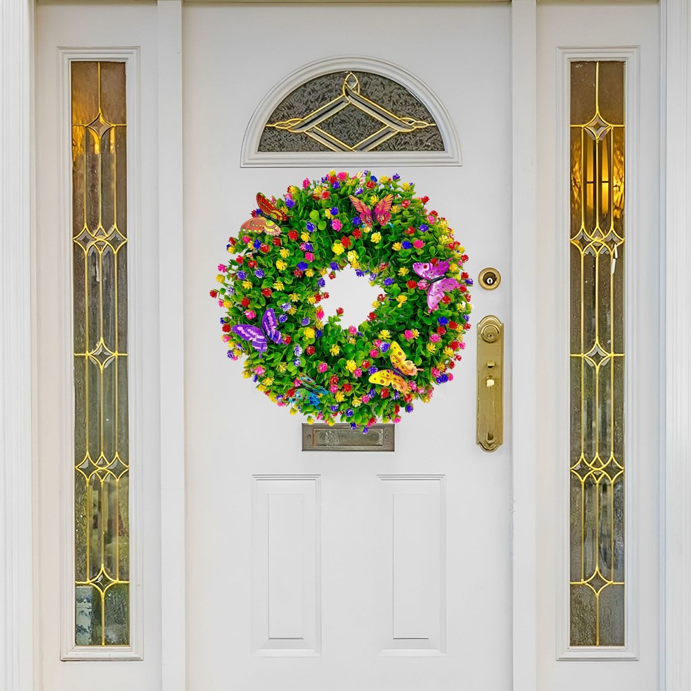 Artificial Eucalyptus Wreaths Butterfly Flower Wreath Eucalyptus Leave Wreaths