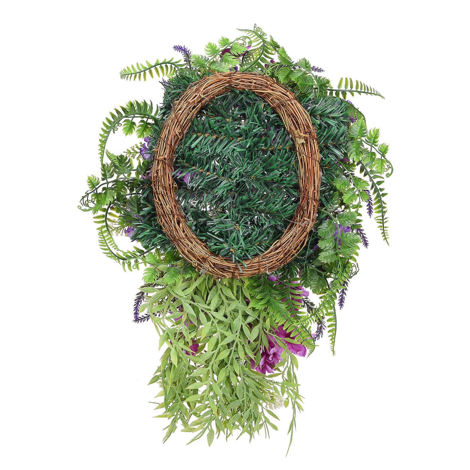 Large Purple Floral Wreath Style B Decor