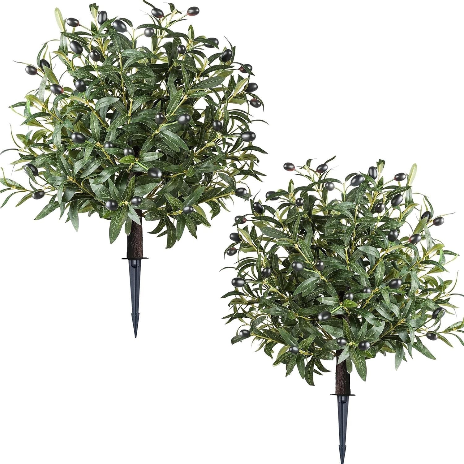 Artificial Topiary Ball Trees with Ground Spikes UV Resistant Faux Greenery S…