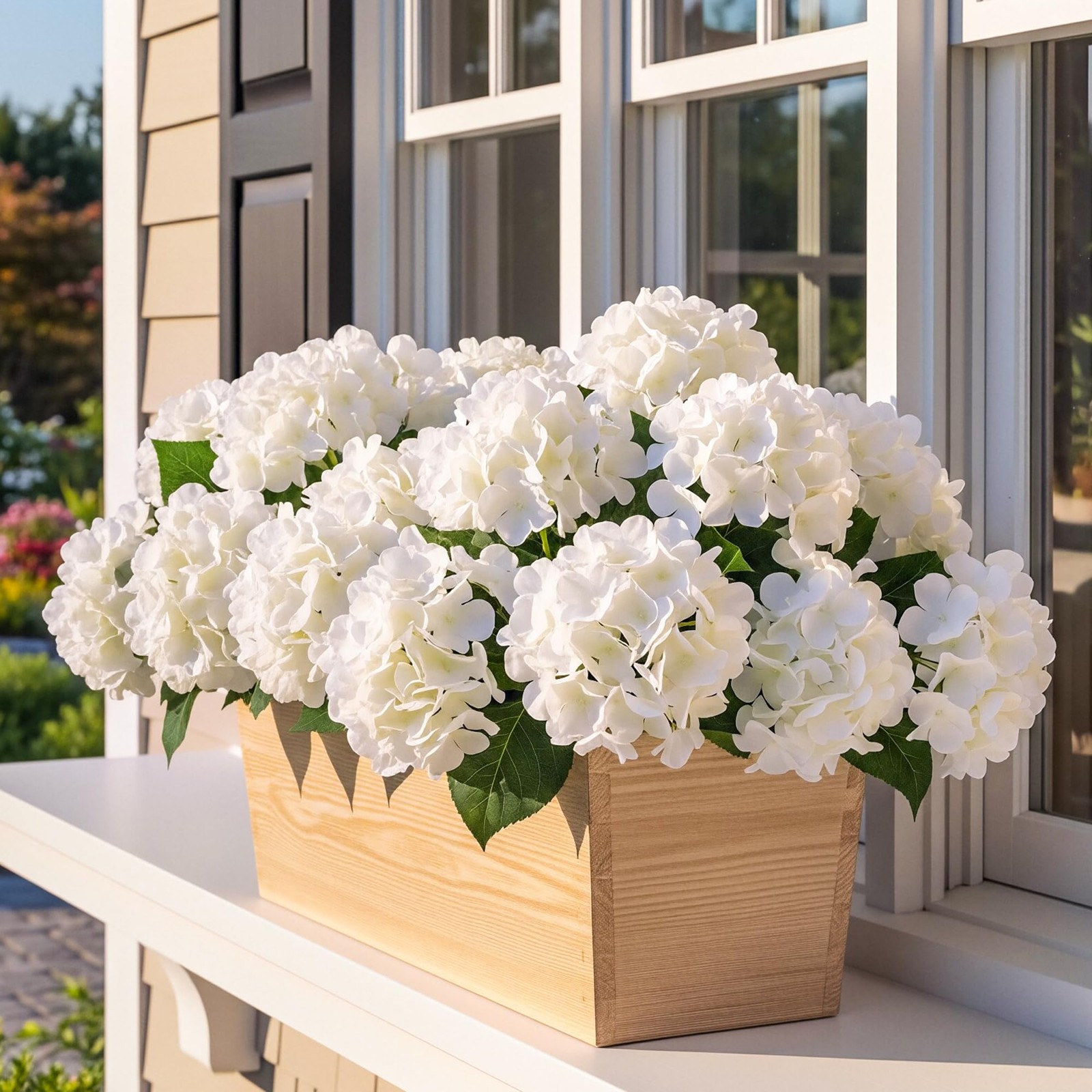 6 Bundles Hydrangea Artificial Flowers for Outdoors and Indoor, Bulk 30 Heads