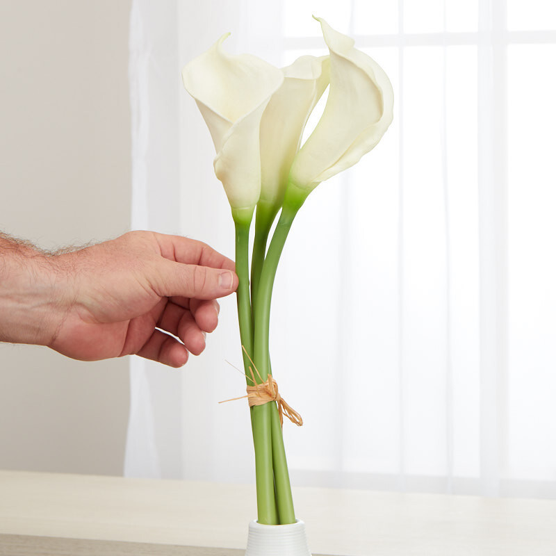 Creamy White Artificial Calla Lily 24″ Bundle with 3 Stems