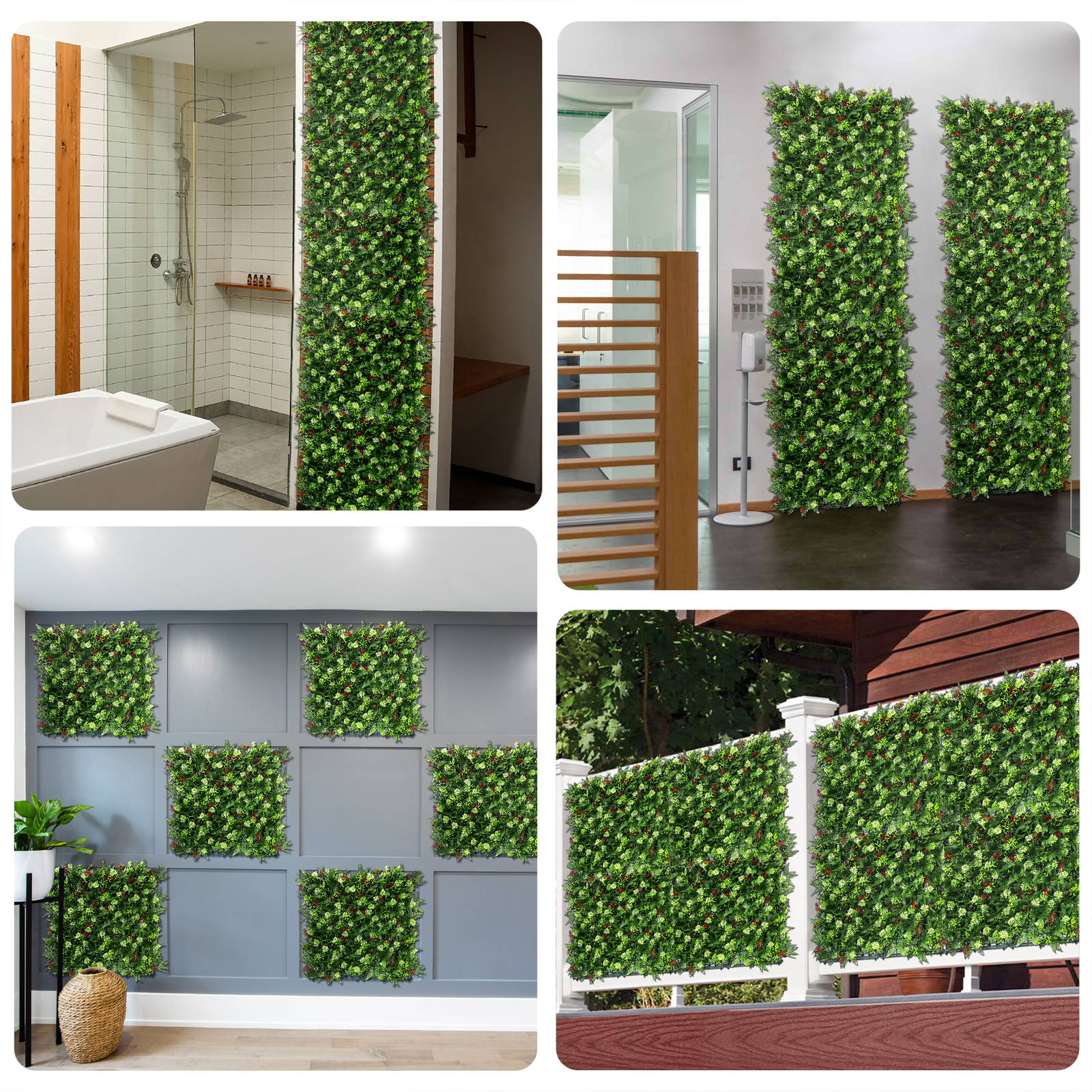 20″x20″ Artificial Faux 3D Mix Leaf Privacy Fence Screen Decor Panel Hedge V16