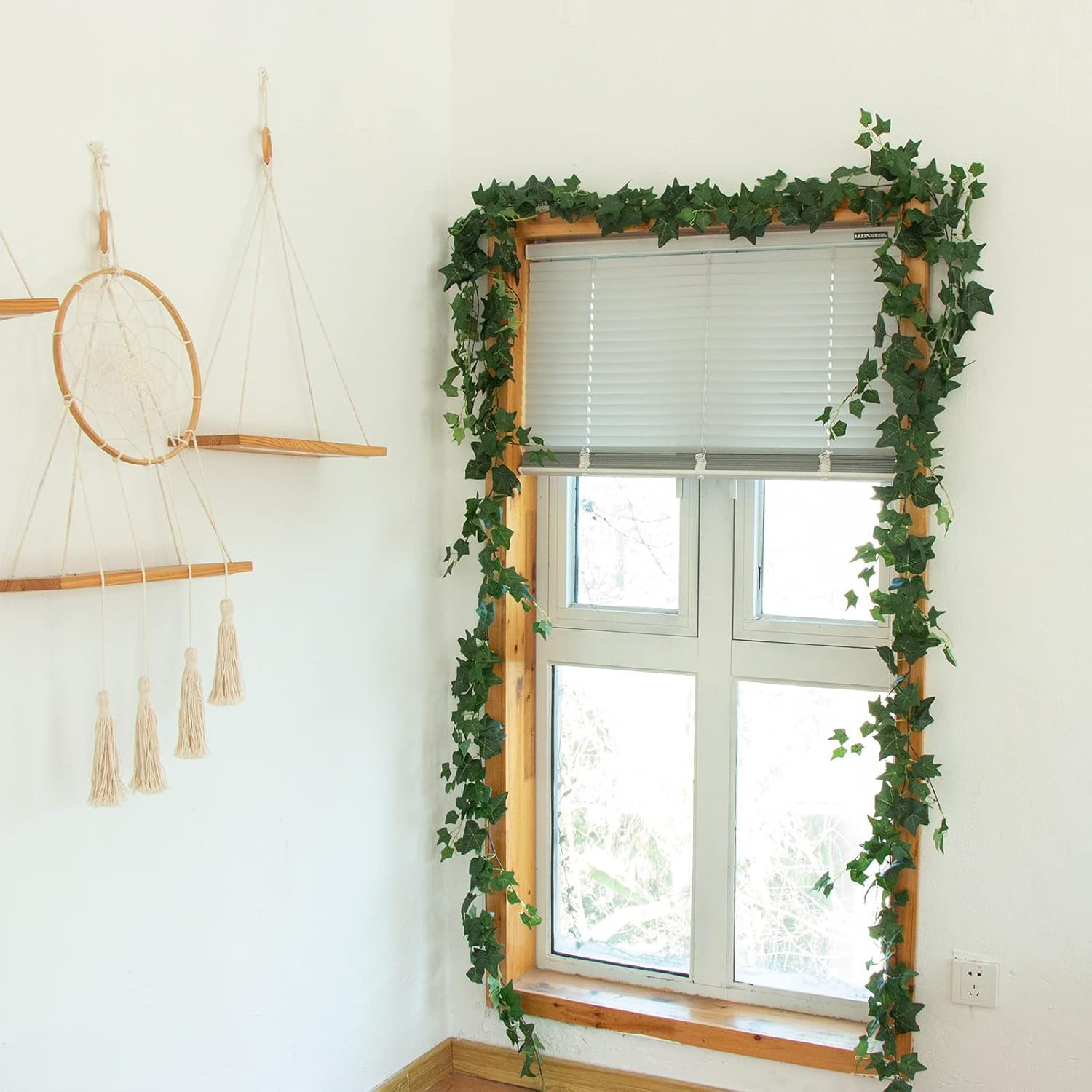 3Pcs Artificial Greenery Ivy Vines Kit, 6FT Odorless Silk Ivy Garland, Green Lea