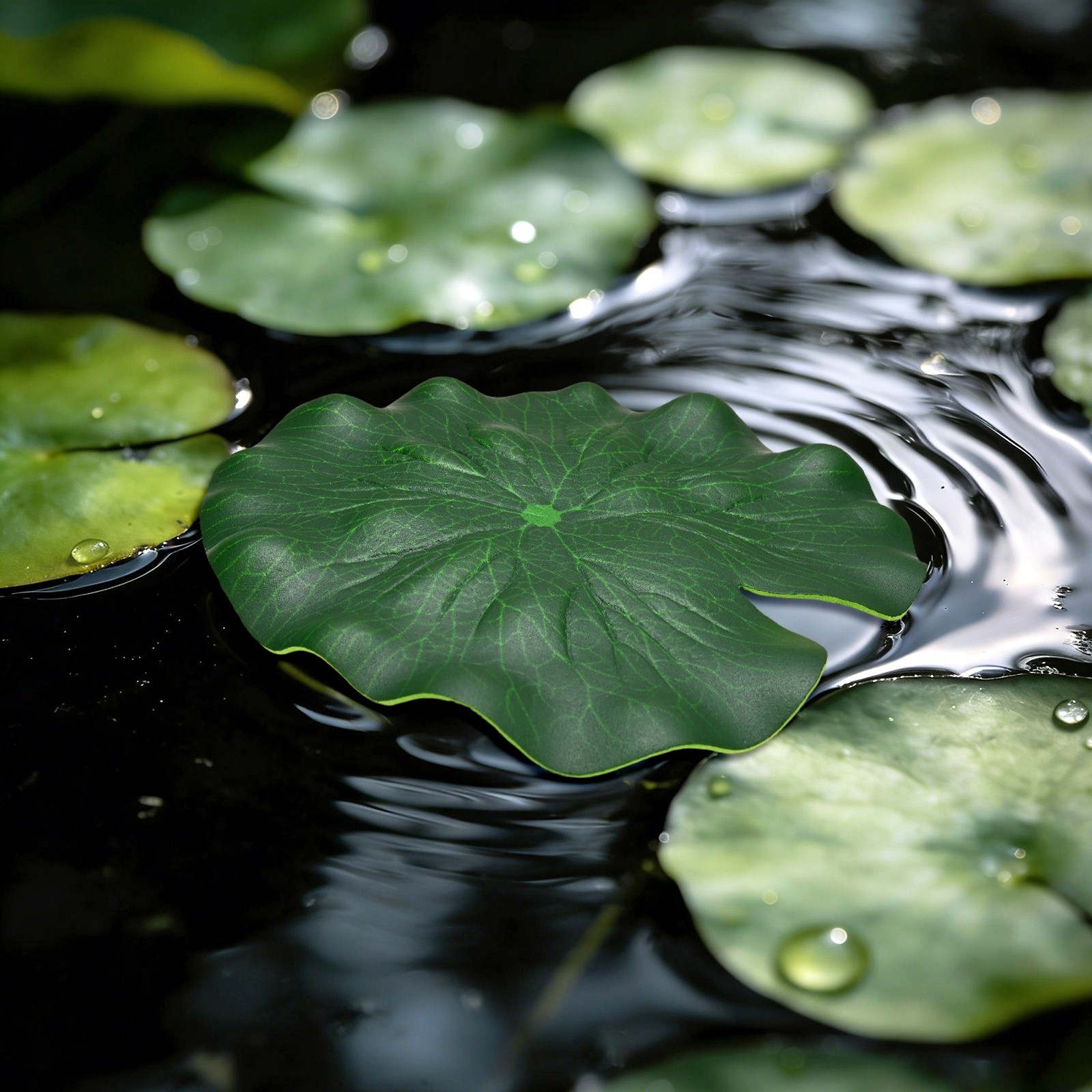 1-Pack Artificial Floating Foam Water Lily Pad Leaves, 7inch/17cm [Green]
