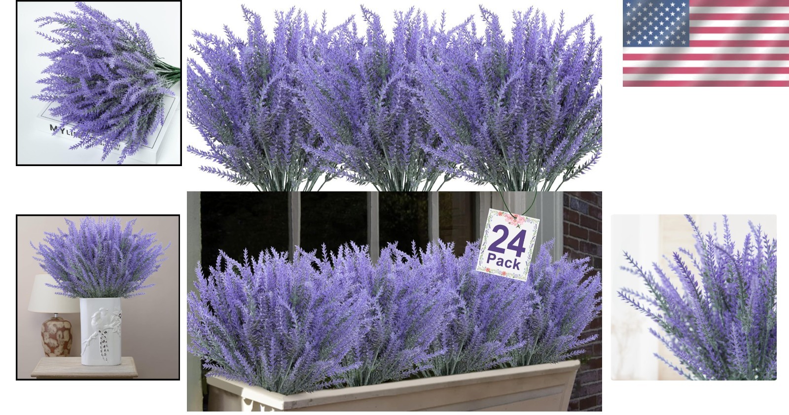 Realistic Artificial Lavender Plants – Indoor Outdoor Decor