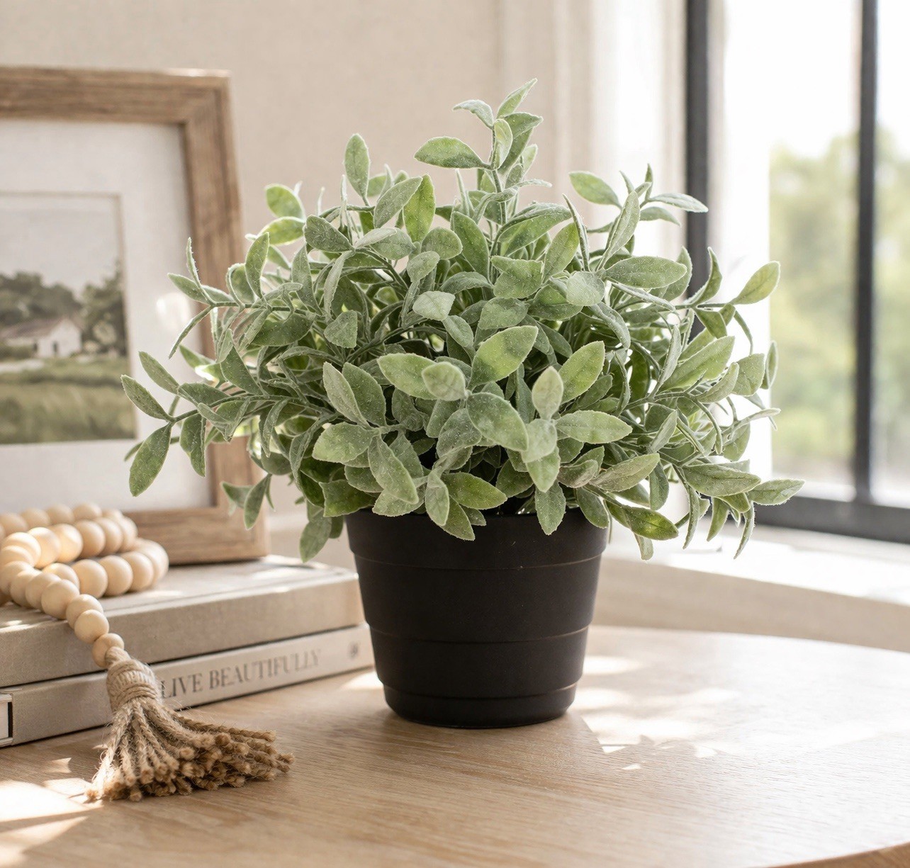 Set Of 2 Artificial Thyme Potted Plant 11” H Herb In/Outdoor Fake Plant Decor