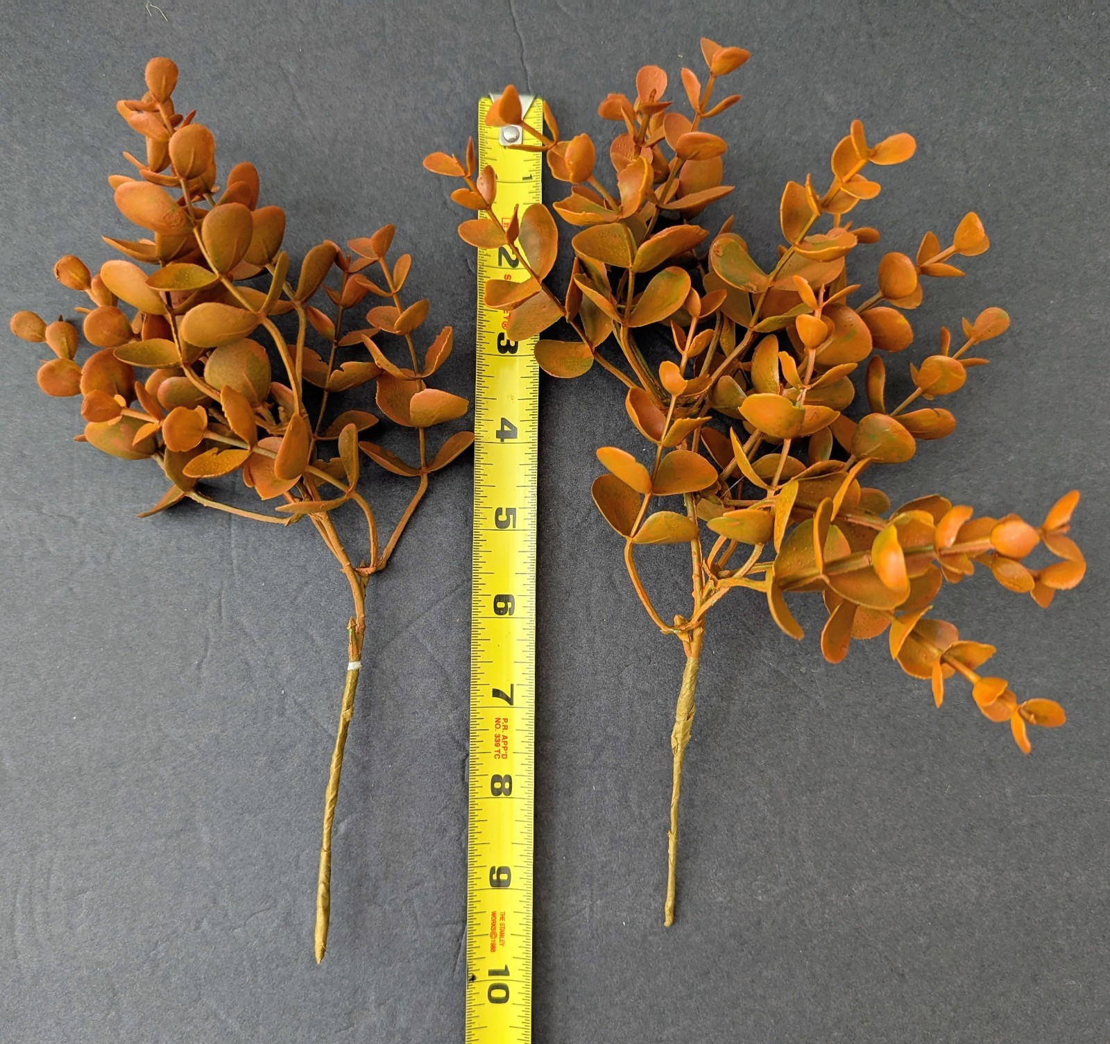 NEW Small Dark Am Bud Vase w/ Brown Eucalyptus Stems Fall Decor 5.5″ x 2.5″