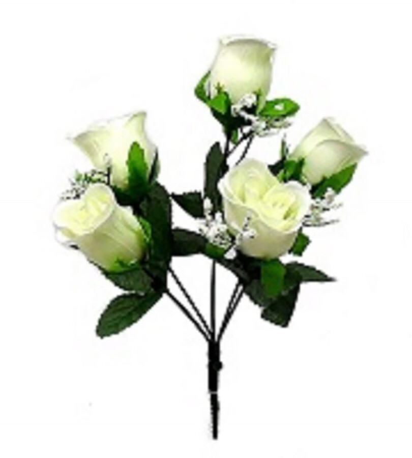 Rose Bud Bush Pack of 12 12in White