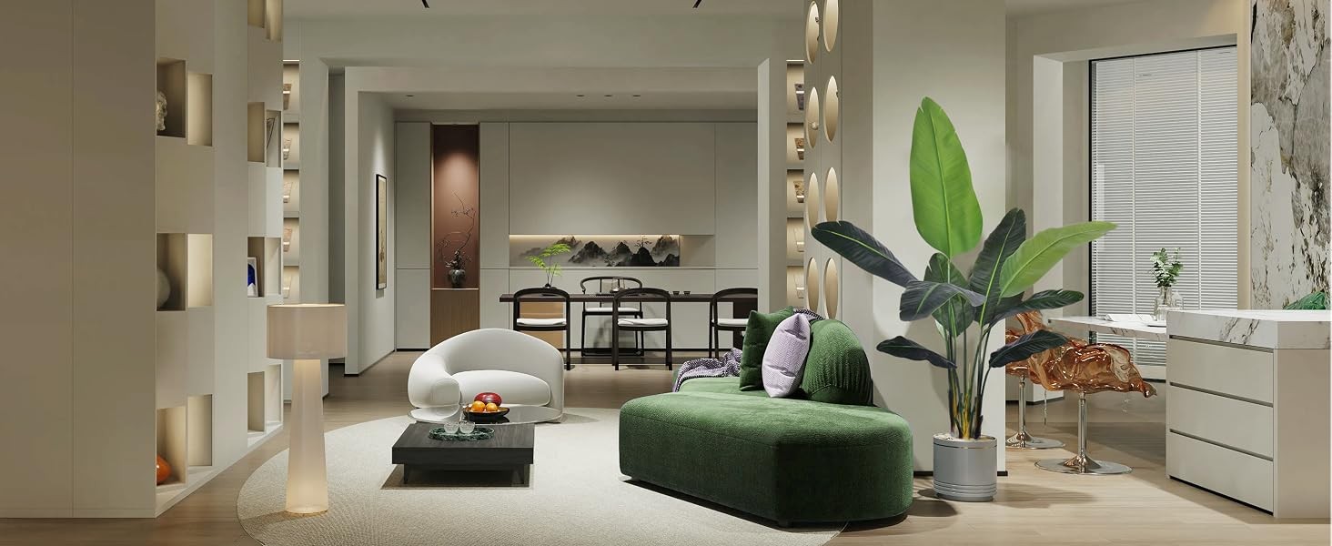 Bird of Paradise Plant Artificial 7ft,Faux Plants Indoor with White Planter,Fake