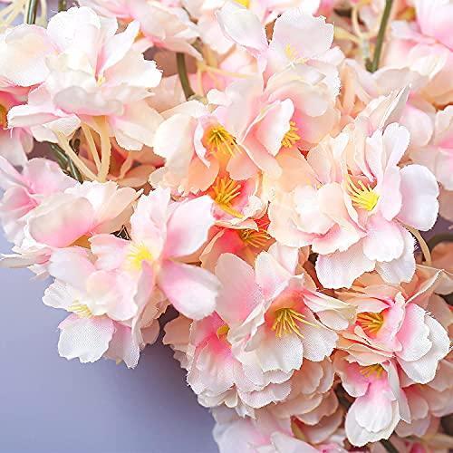 Sggvecsy Cherry Blossom Garland Artificial Cherry Flower Vines 4 Pack Hanging