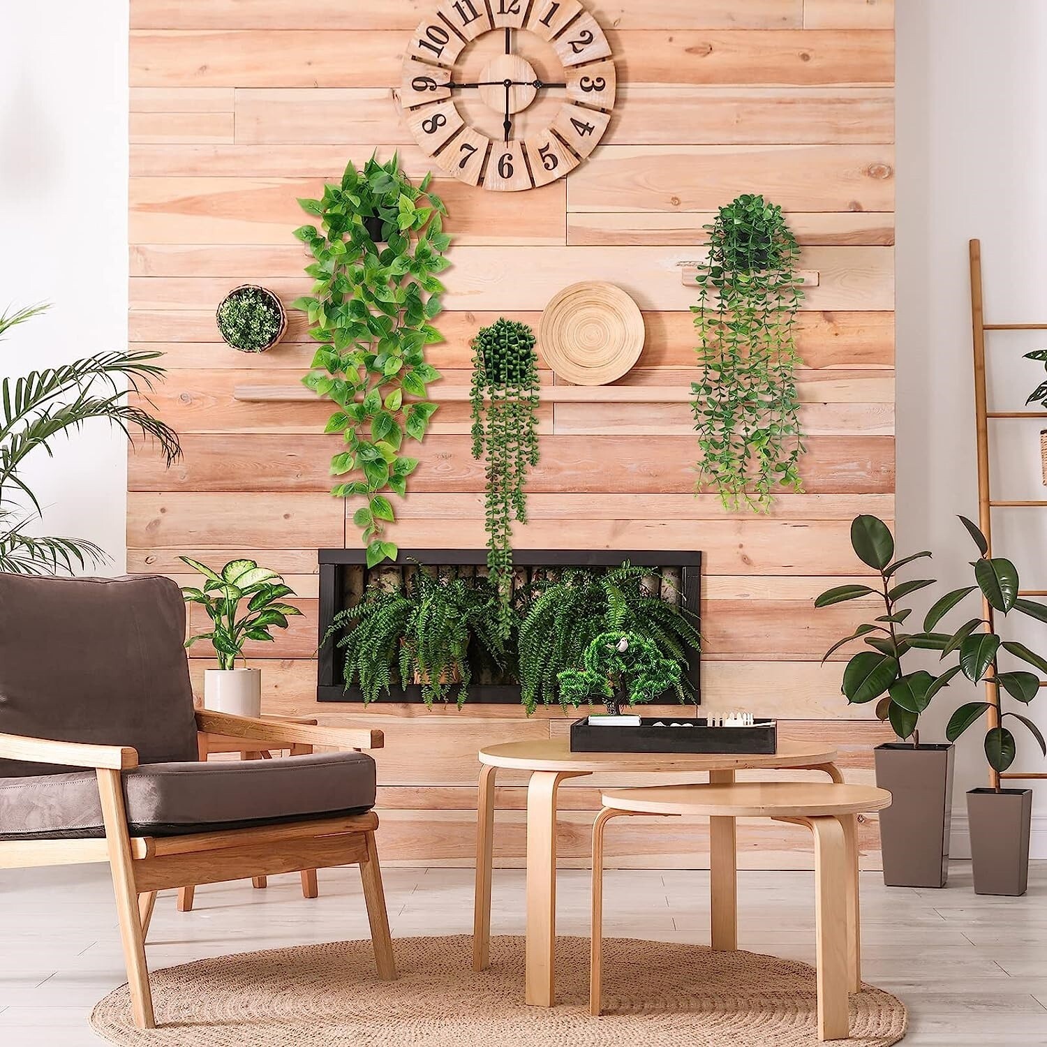4 Plantas Colgantes Artificiales De Hiedra Falsa Para Decoración De Pared Hogar