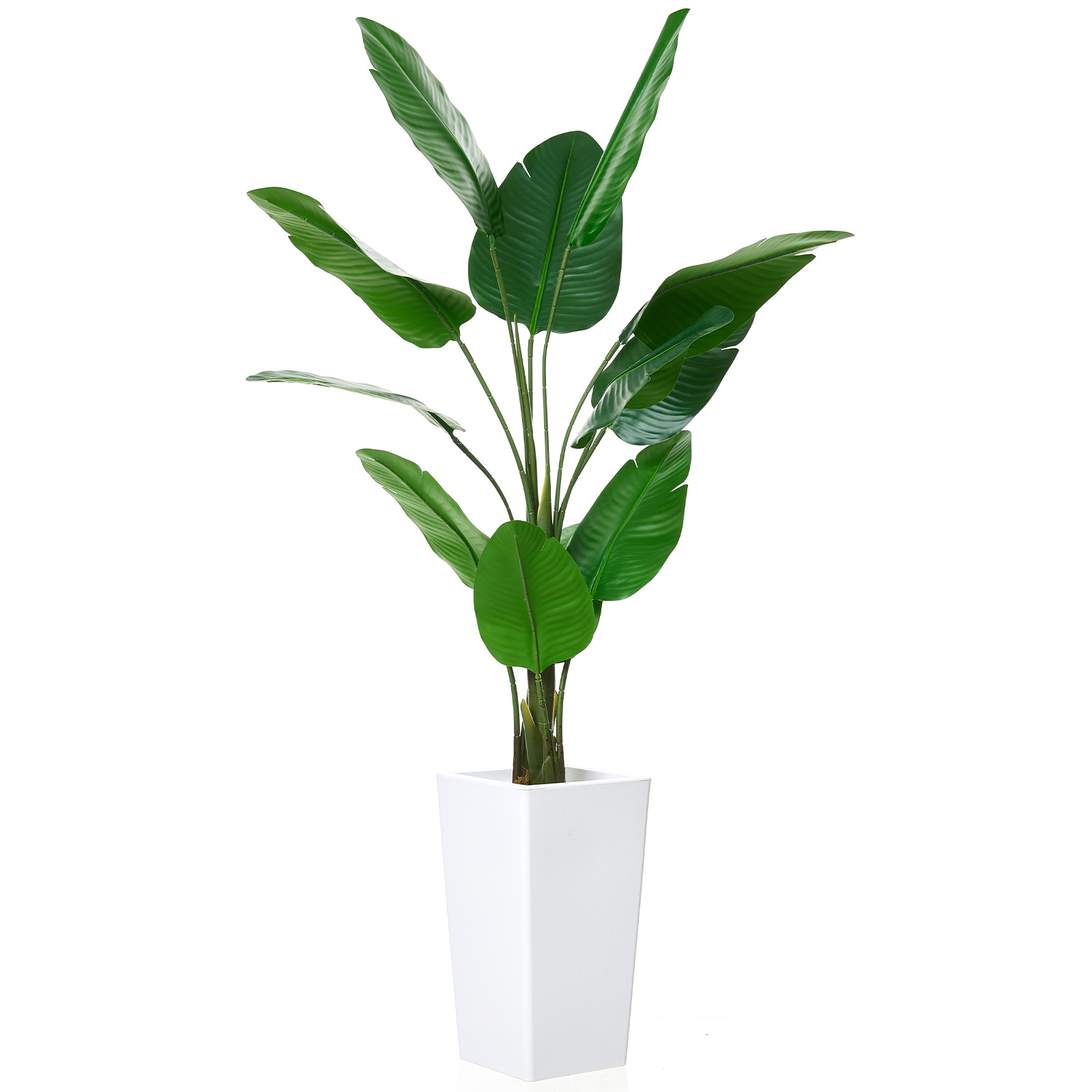 4.8FT Artificial Banana Tree in White Planter Faux Tropical Floor Plant for Home
