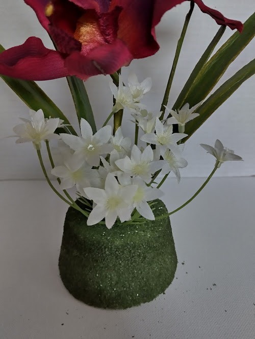Artificial Cymbidium Orchid Plant On Disc