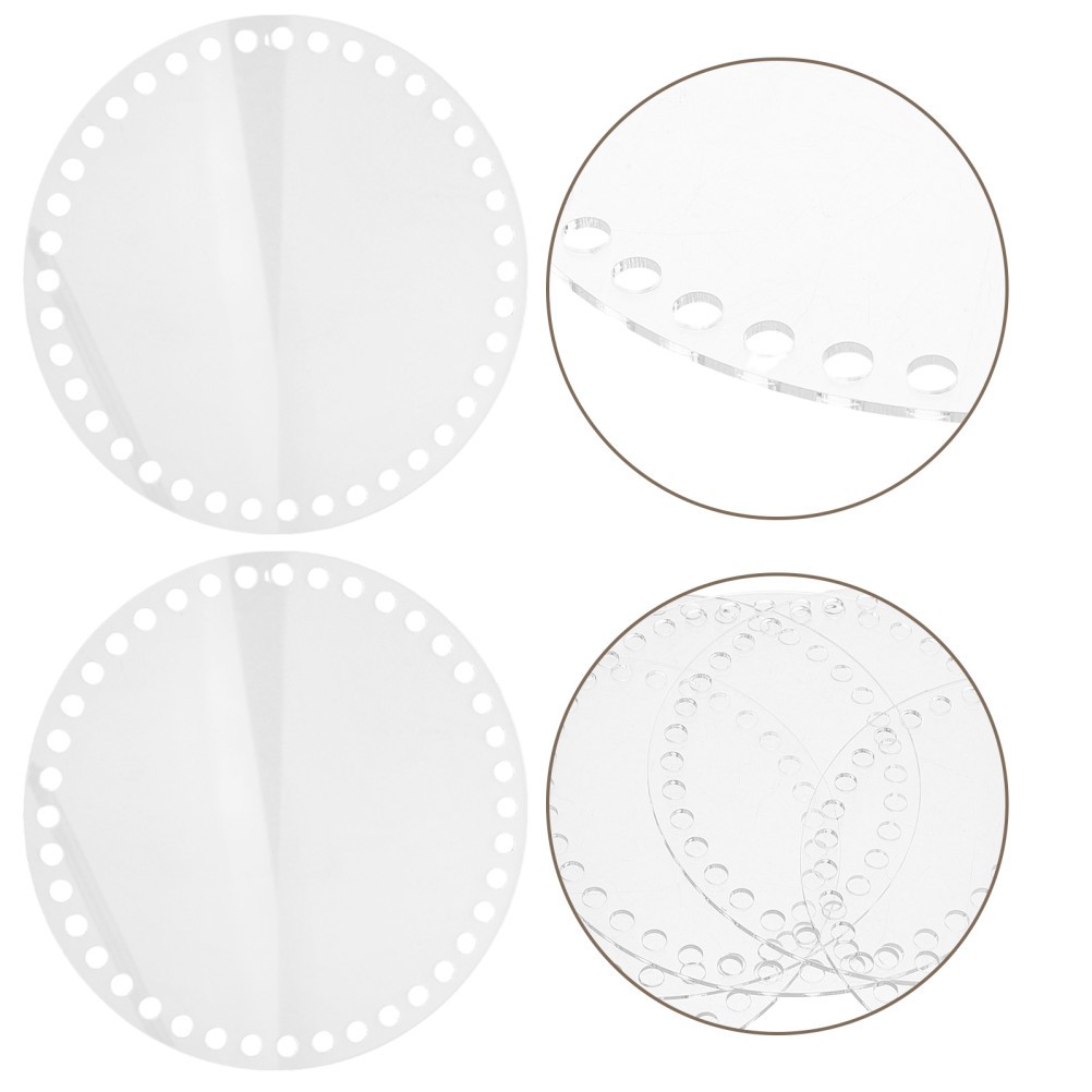 10Pcs Reusable Acrylic Crochet Base Board for Handicraft Bag Bottoms Transparent