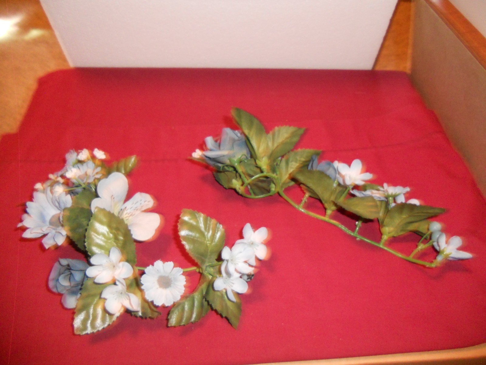 Home Interiors Homco 2 Silk Blue Rose Floral Candle Rings
