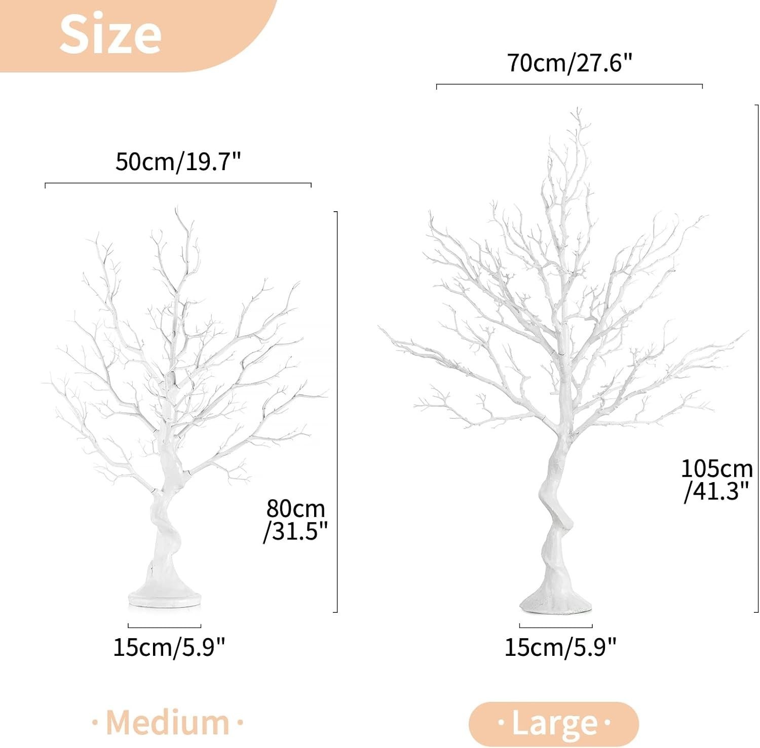 White Christmas Tree Branch Artificial 31.5 Inch Tall Manzanita Tree Halloween