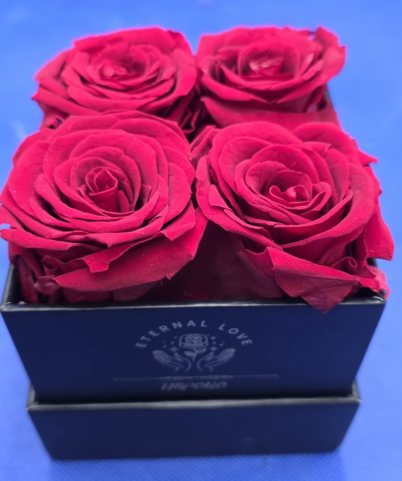 Impouo Preserved Roses Girlfriend, Wife, 4 Red Roses in a Box, Forever Love