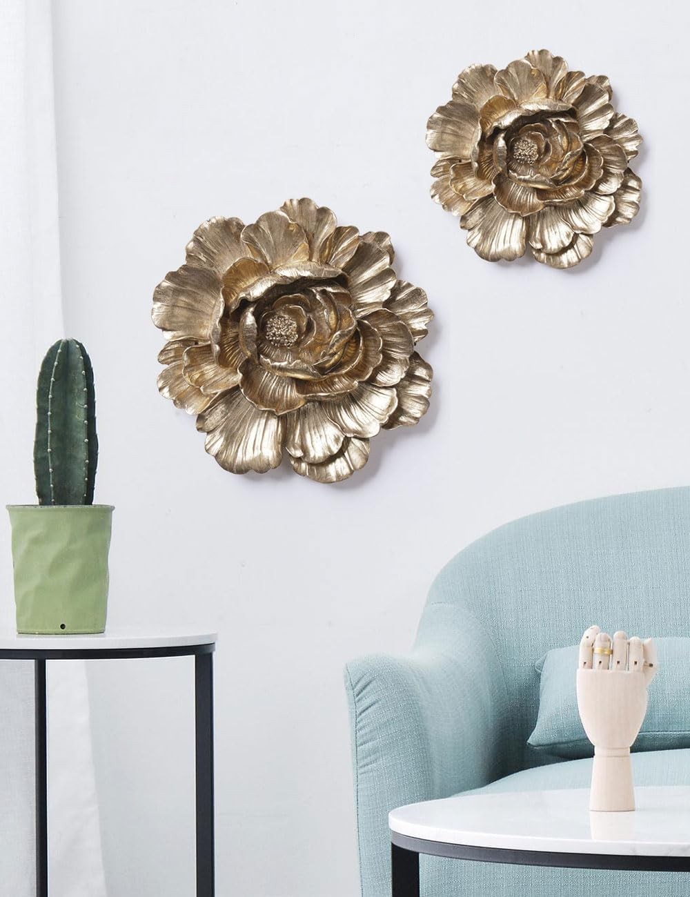 Floral Wall Art Sculpture Decor for Bedroom Living Room Modern