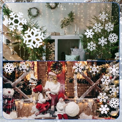 VioraWhite 18 Pcs Extra Large Pick 7.87 Inch White Decor Winter Snowflake