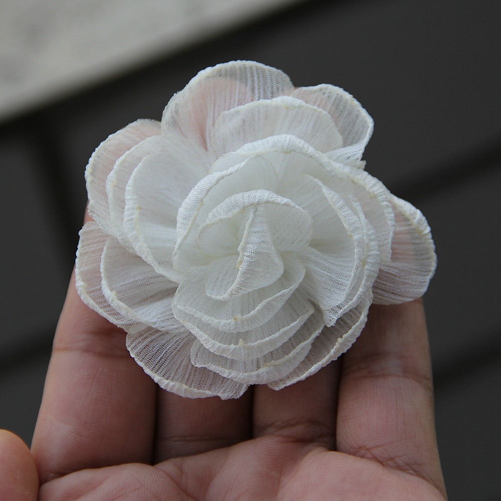 6cm Rose Camellia Chiffon Fabric Flower For Wedding Invitation Artificial Flower