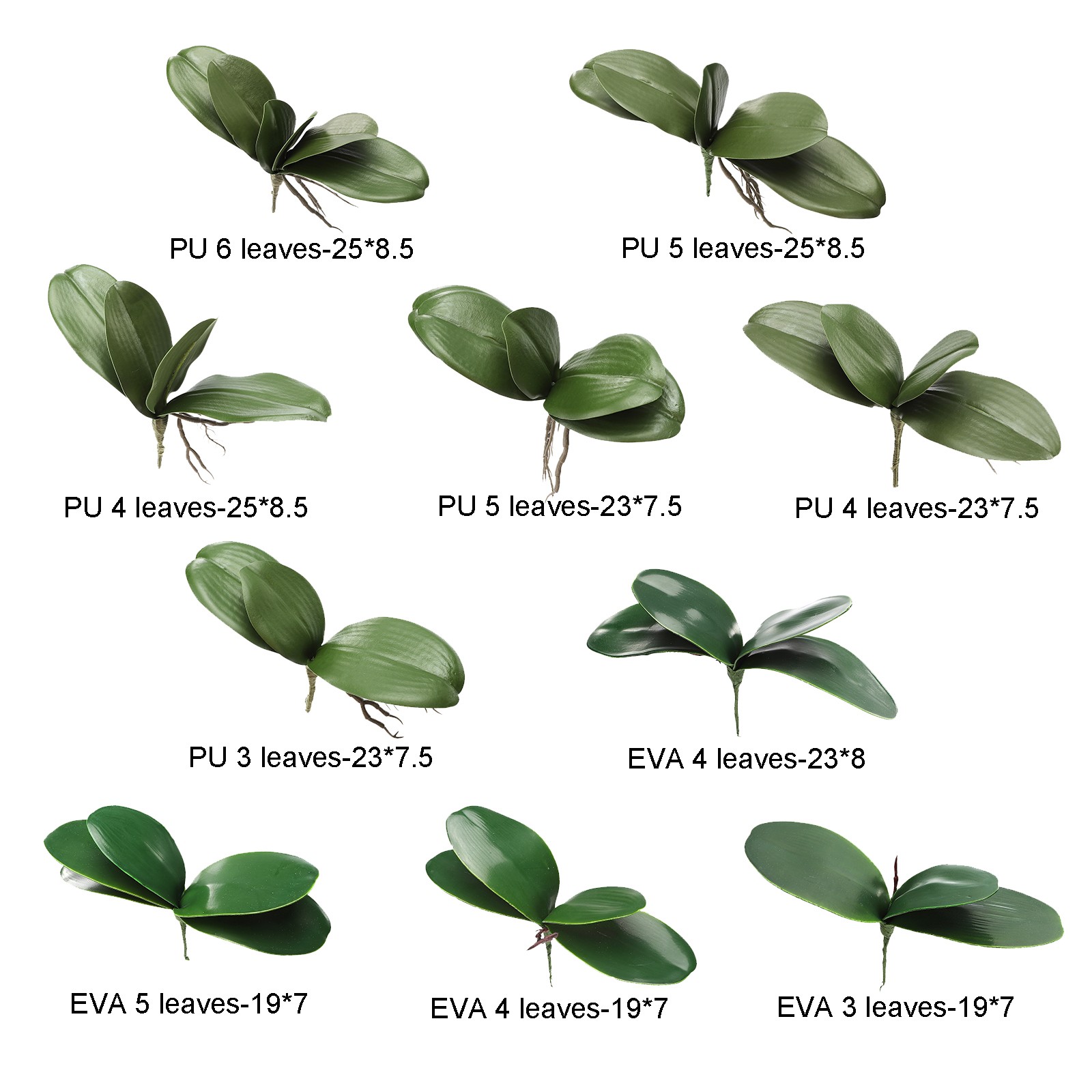 Eva Large 4 Pieces Of Phalaenopsis Leaves Orchid Leaves Wedding Home Decorati US