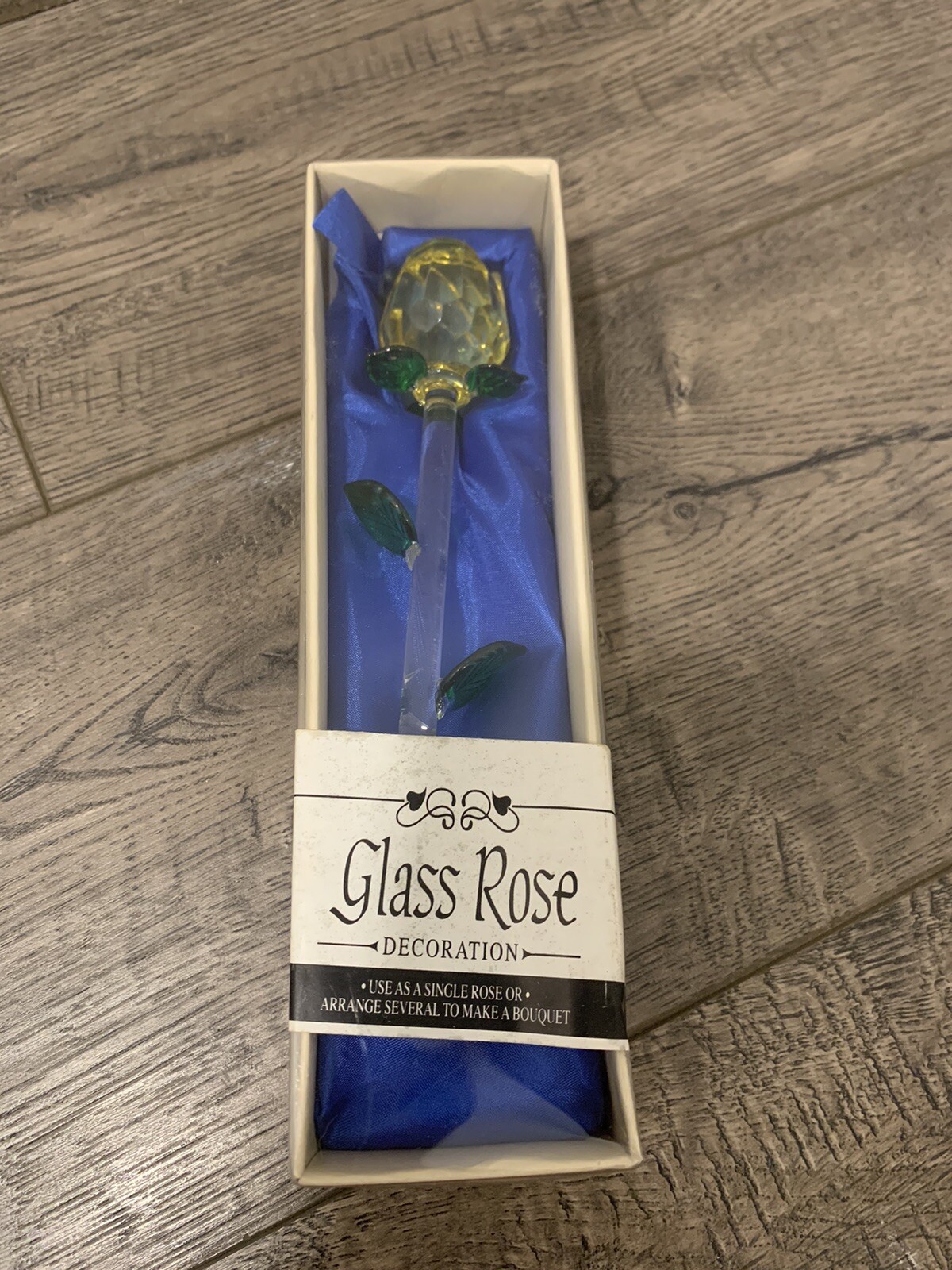 Beautiful Yellow Art Glass Rose