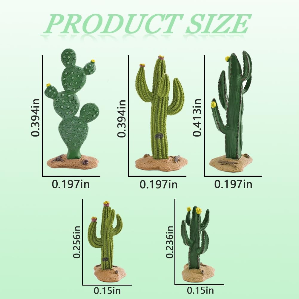 Cactus Plants Ornaments – 5 Pcs Cute Decorations Faux Grass Plant, for Room B…