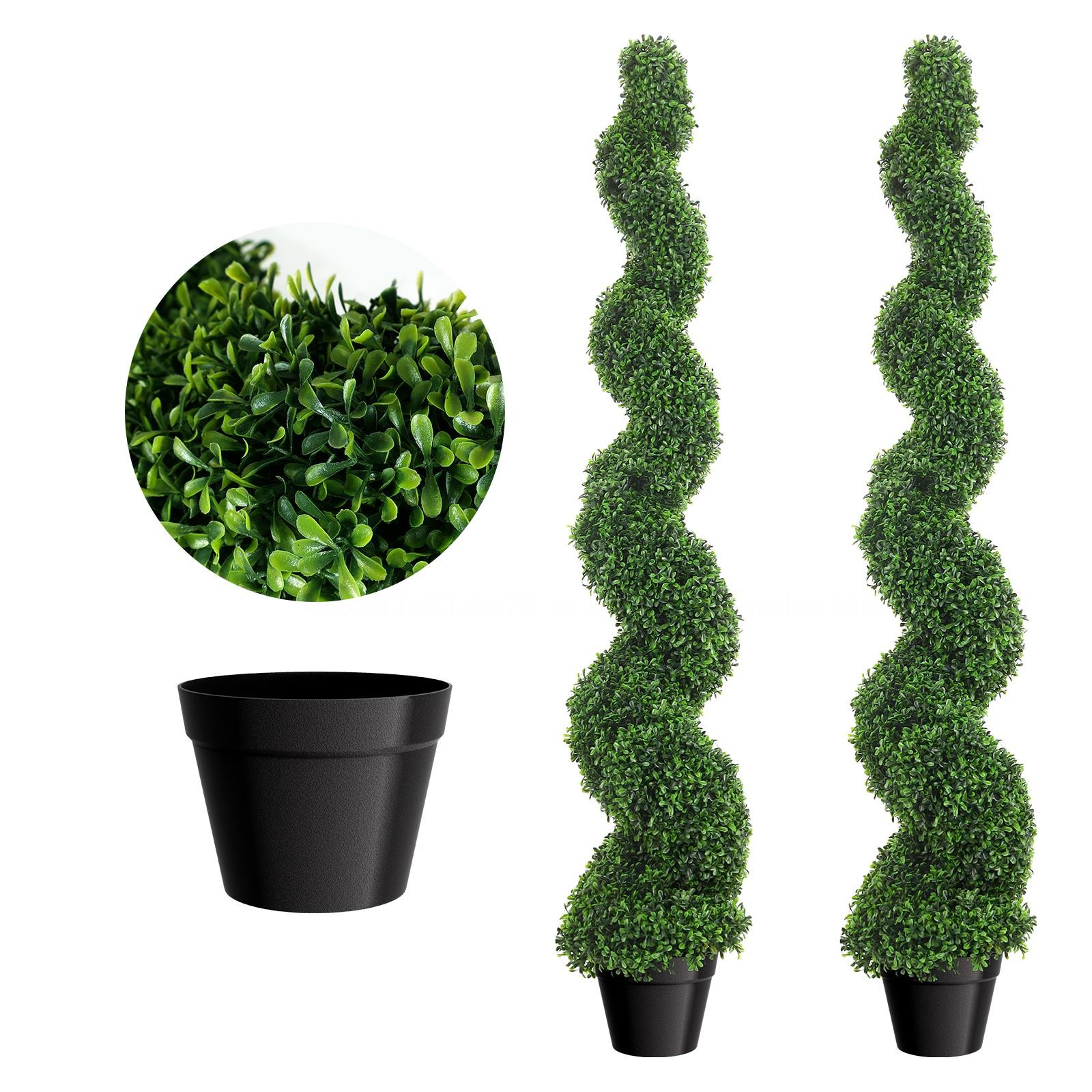 3/5Ft Artificial Boxwood Spiral Topiary Trees for Decorative/Indoor/Porch/Garden