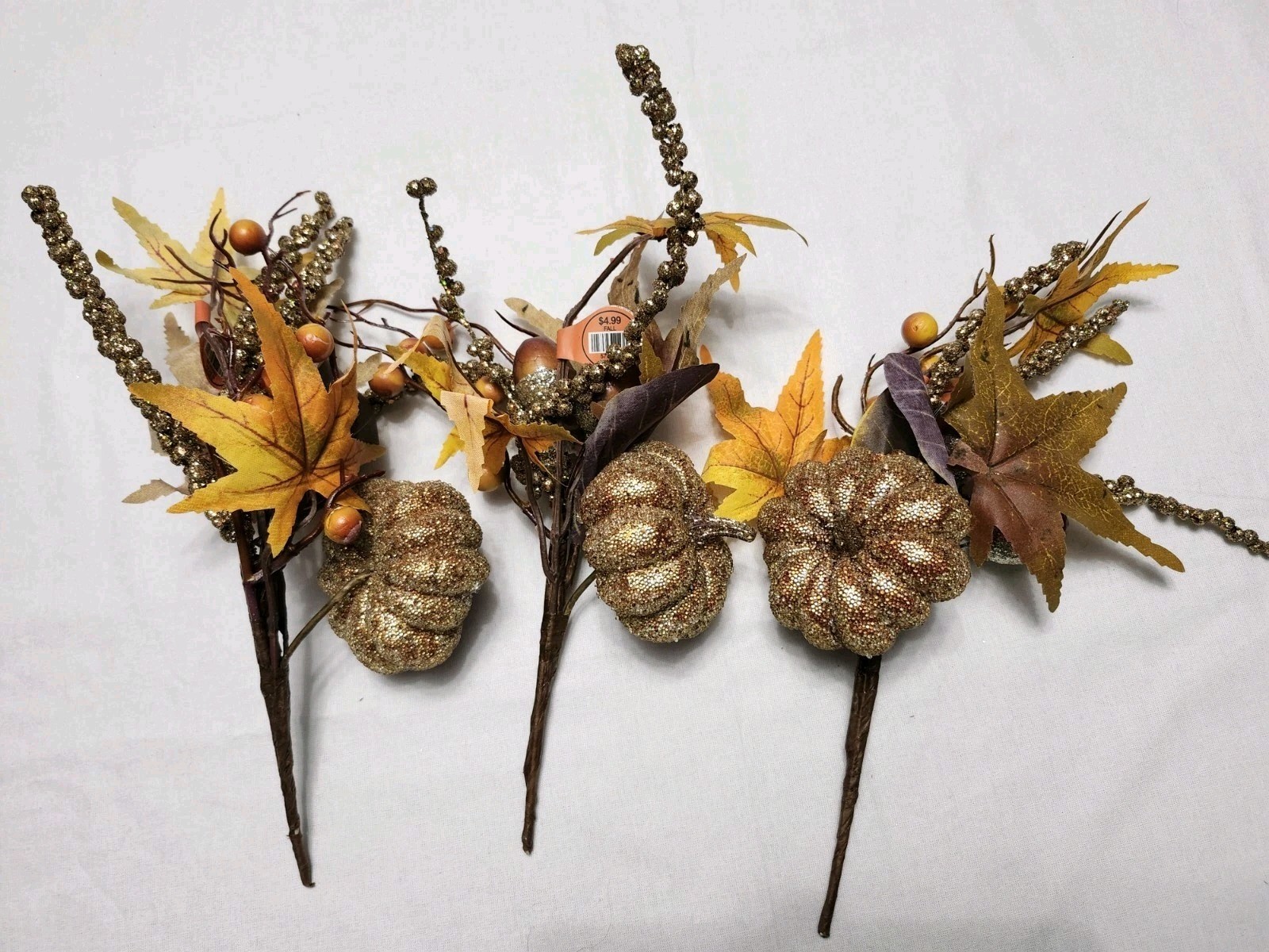 LOT Blooming Autumn Floral Picks Roping Leaves Fall Decor New