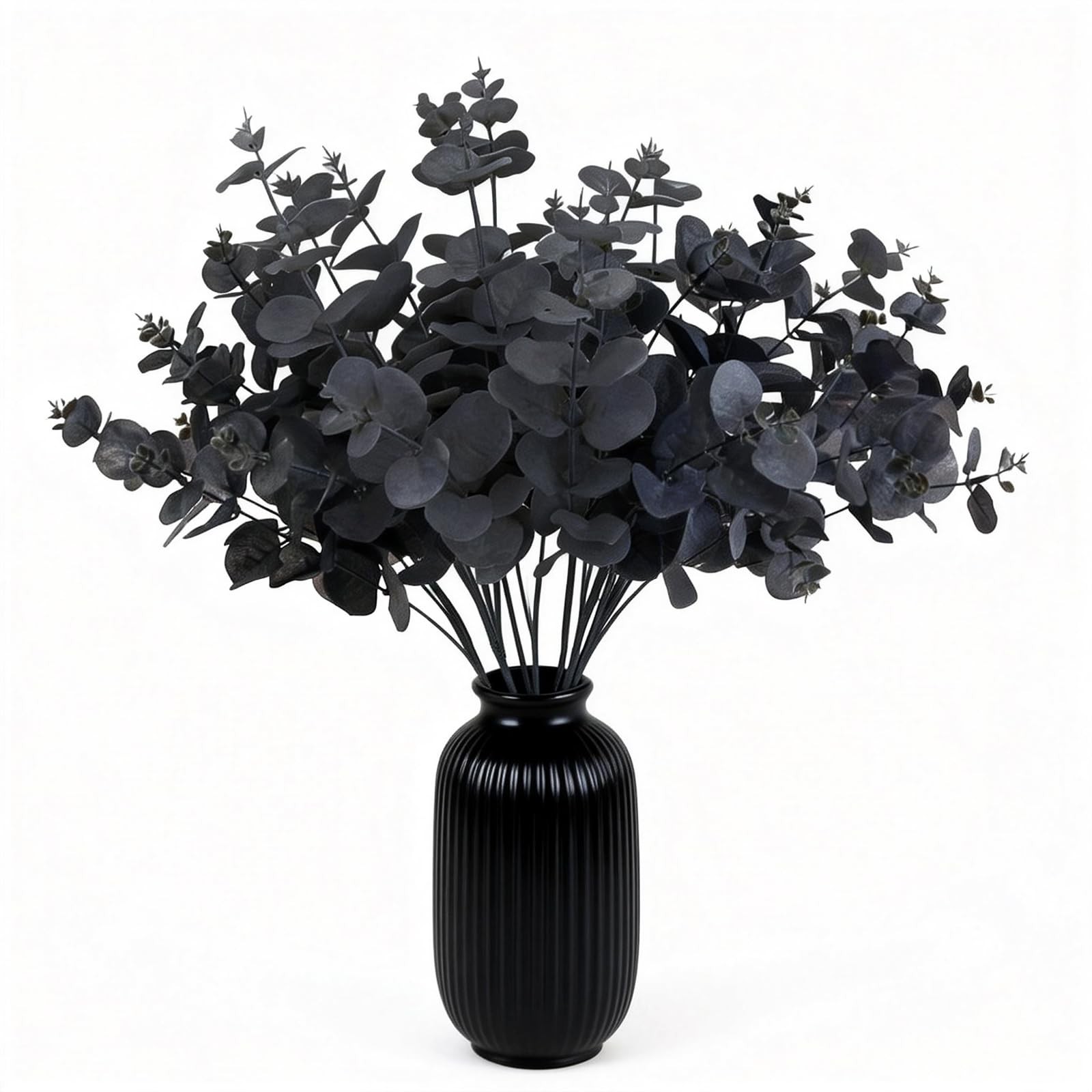 2 Pack Black Eucalyptus Stems with 20 Branches 18.5” Artificial Flower Bouqu…