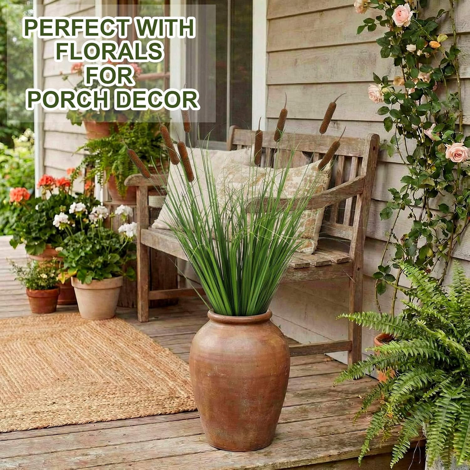 32″ Artificial Cat Tails – 2 Bundles of Brown Cattails for Home Decor