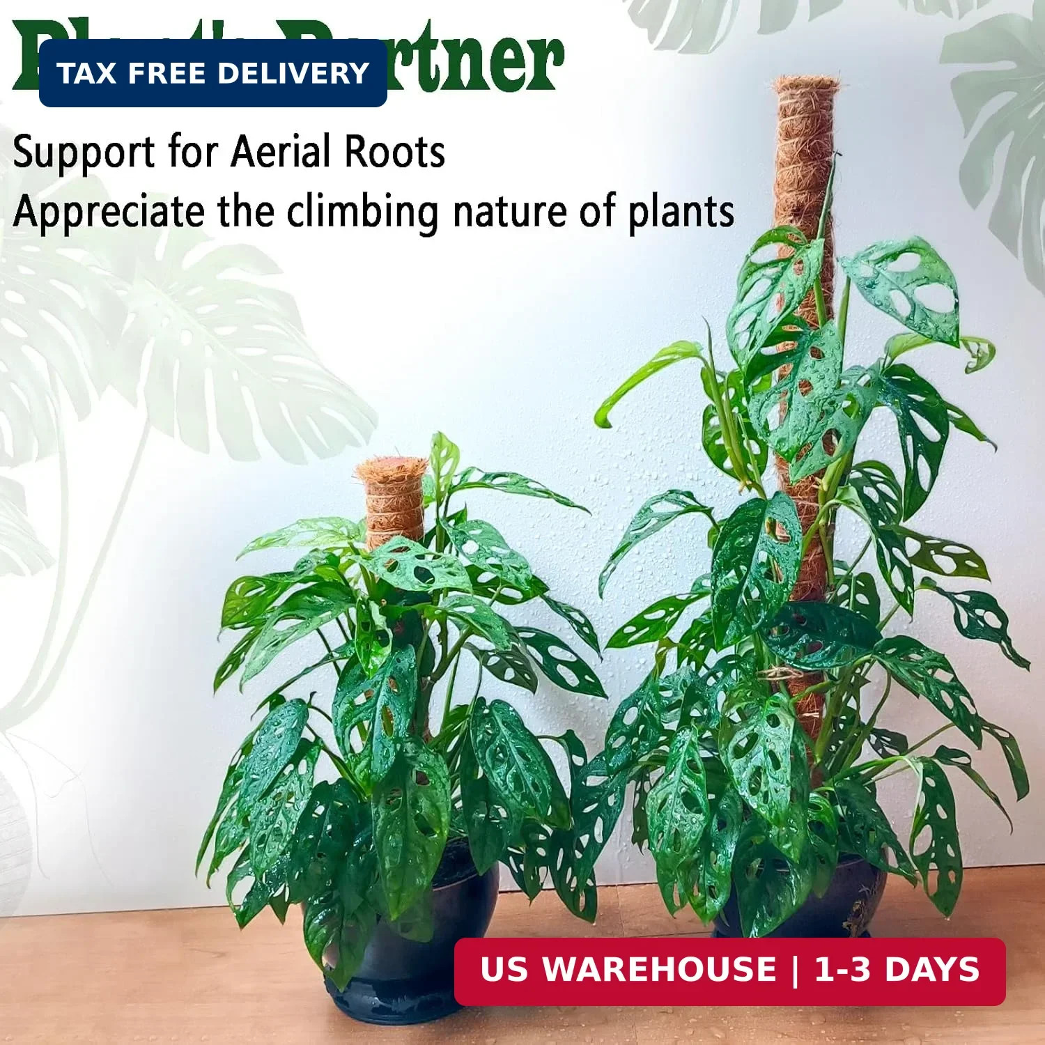 4 Pack 22 Inch Moss Poles, Stackable Moss Pole for Plants Monstera, 70 Inch Tall