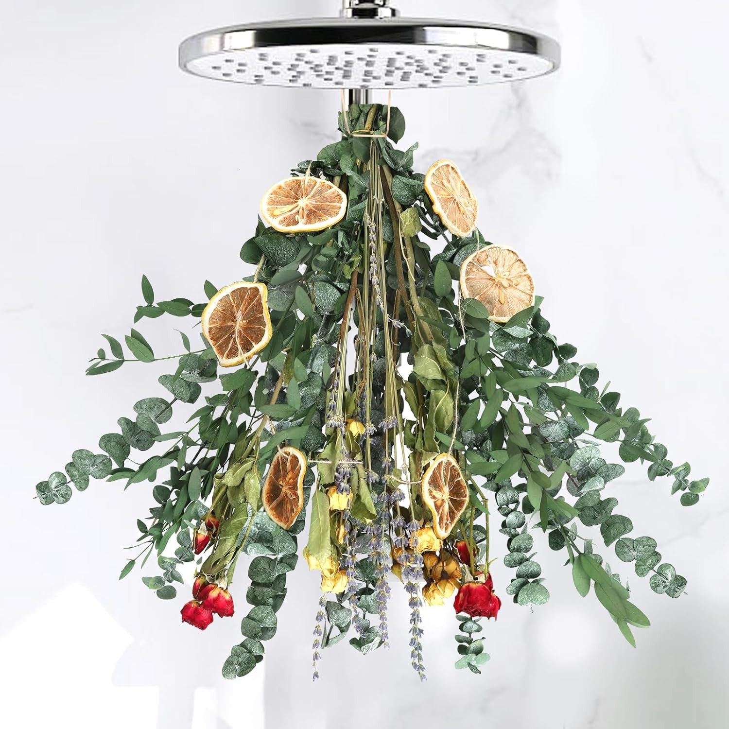 Eucalyptus for Shower Is a Mixture of Real Dried Eucalyptus with Roses, Lavender