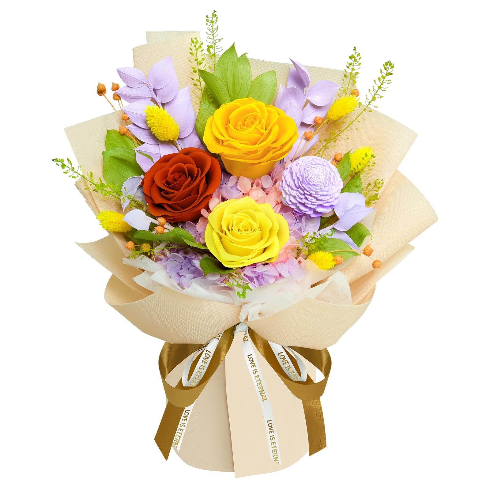 Preserved Flowers Bouquet – Valentines Day Gifts for Women, Real Flowers for …