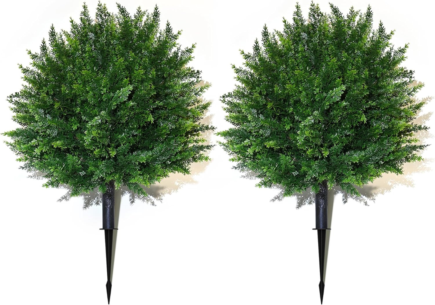 Set of 2 UV Resistant Cedar Topiary Balls for Outdoor Decor – 16.5