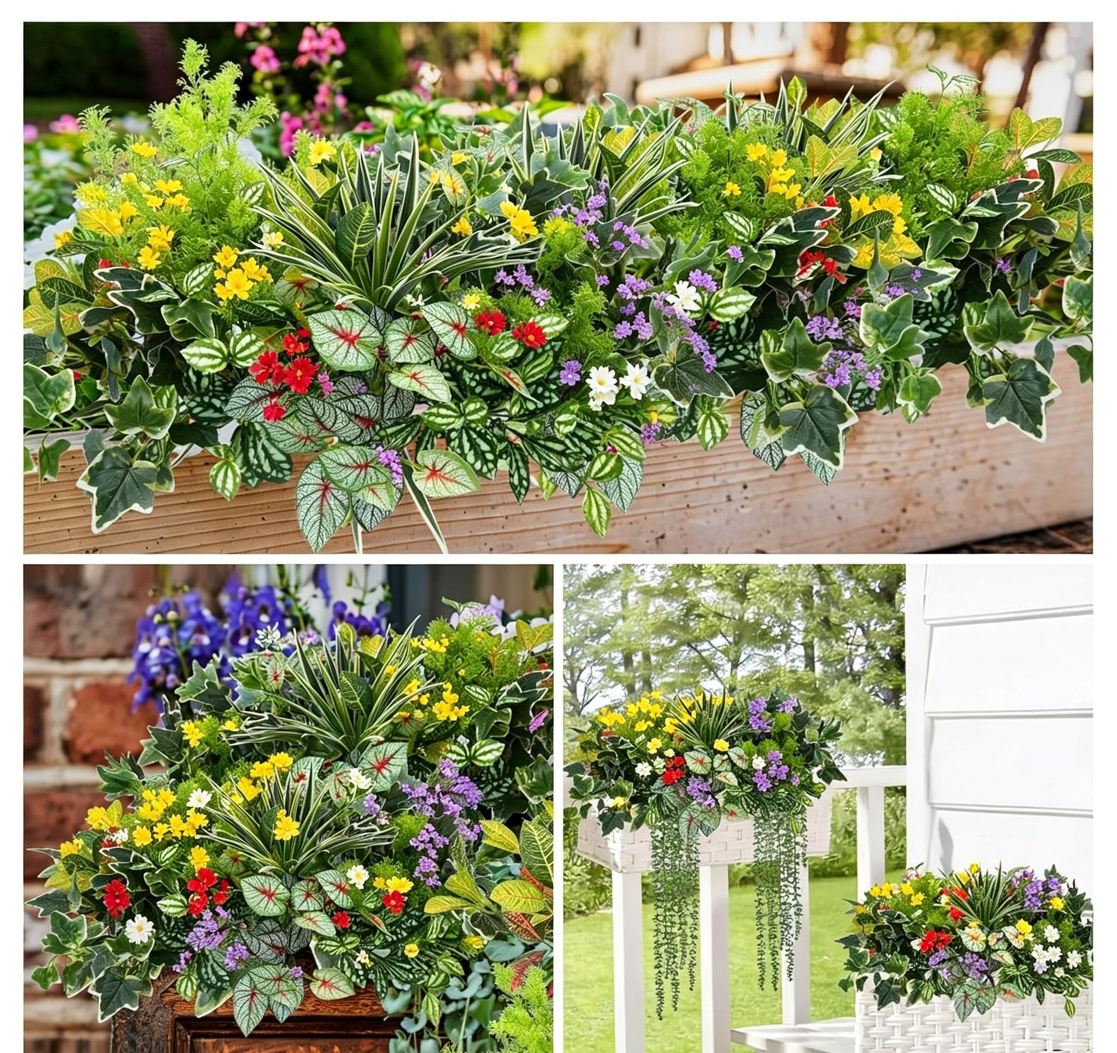 Luabue 17Pcs Artificial Greenery for Outdoors UV Resistant, Faux Greenery for…