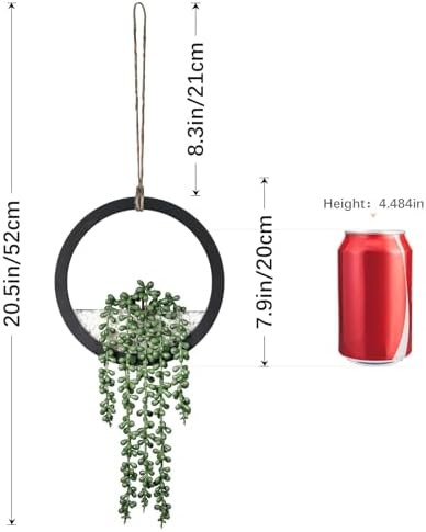 Boho Wall Decor, 2Pcs Fake Hanging Plants Artificial Succulents, Indoor Hanging