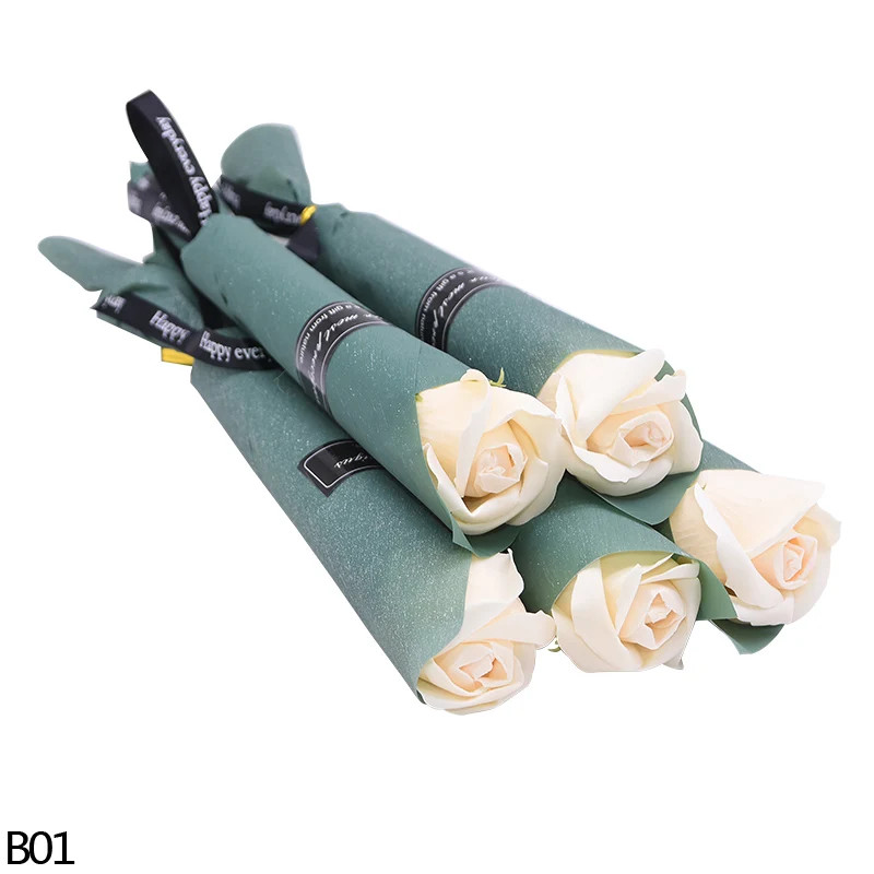 5pcs Rose Bouquet Soap Flower Box Wedding Birthday Valentines Mother’s Day Gift