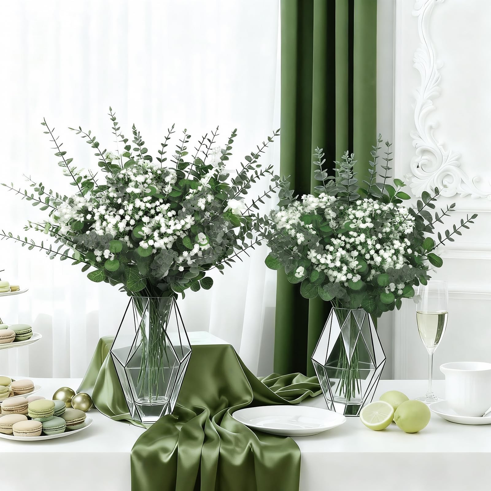 110pcs Mixed Faux Greenery: Real Touch Babys Breath Artificial Flowers Bulk, …