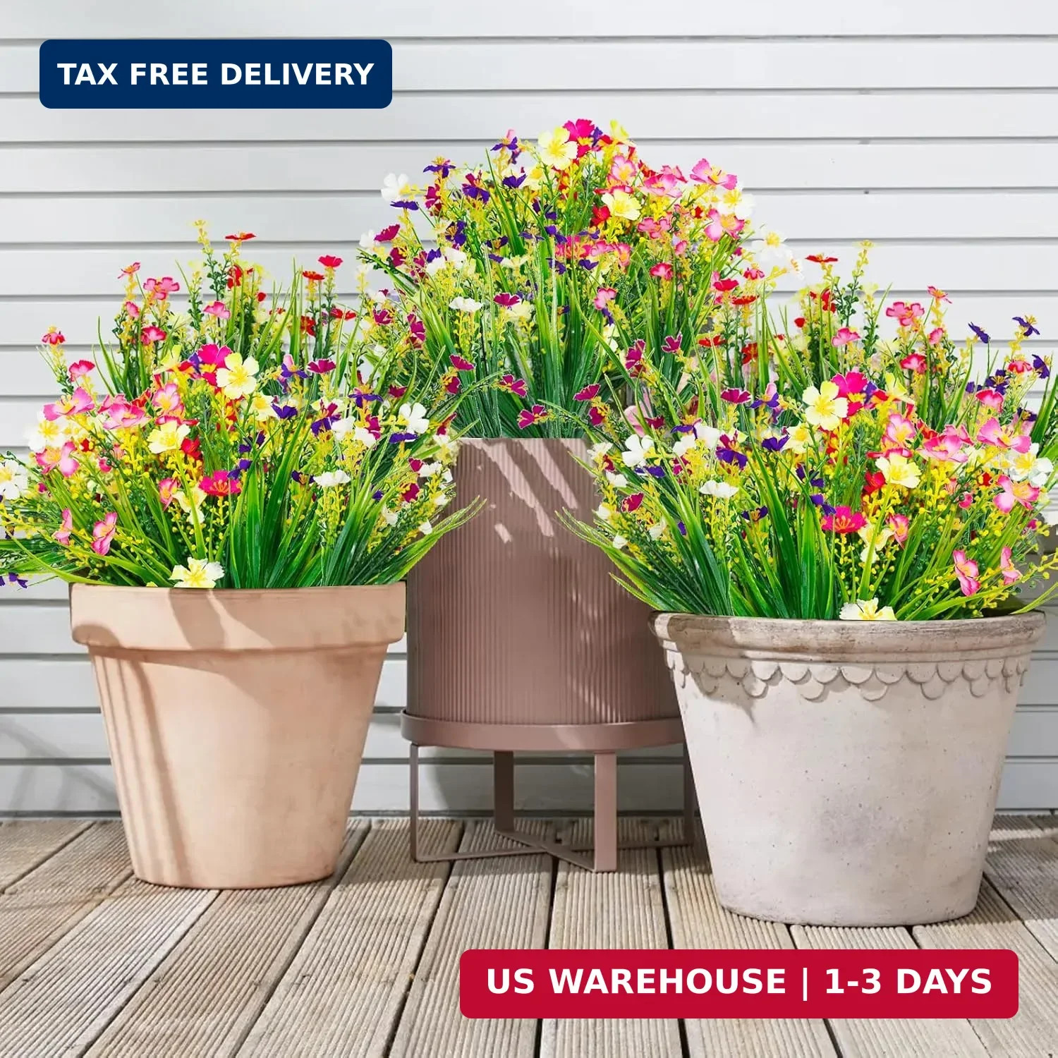 12 Bundles Artificial Outdoor Flowers Fake Silk Plants Spring Decoration Indoor