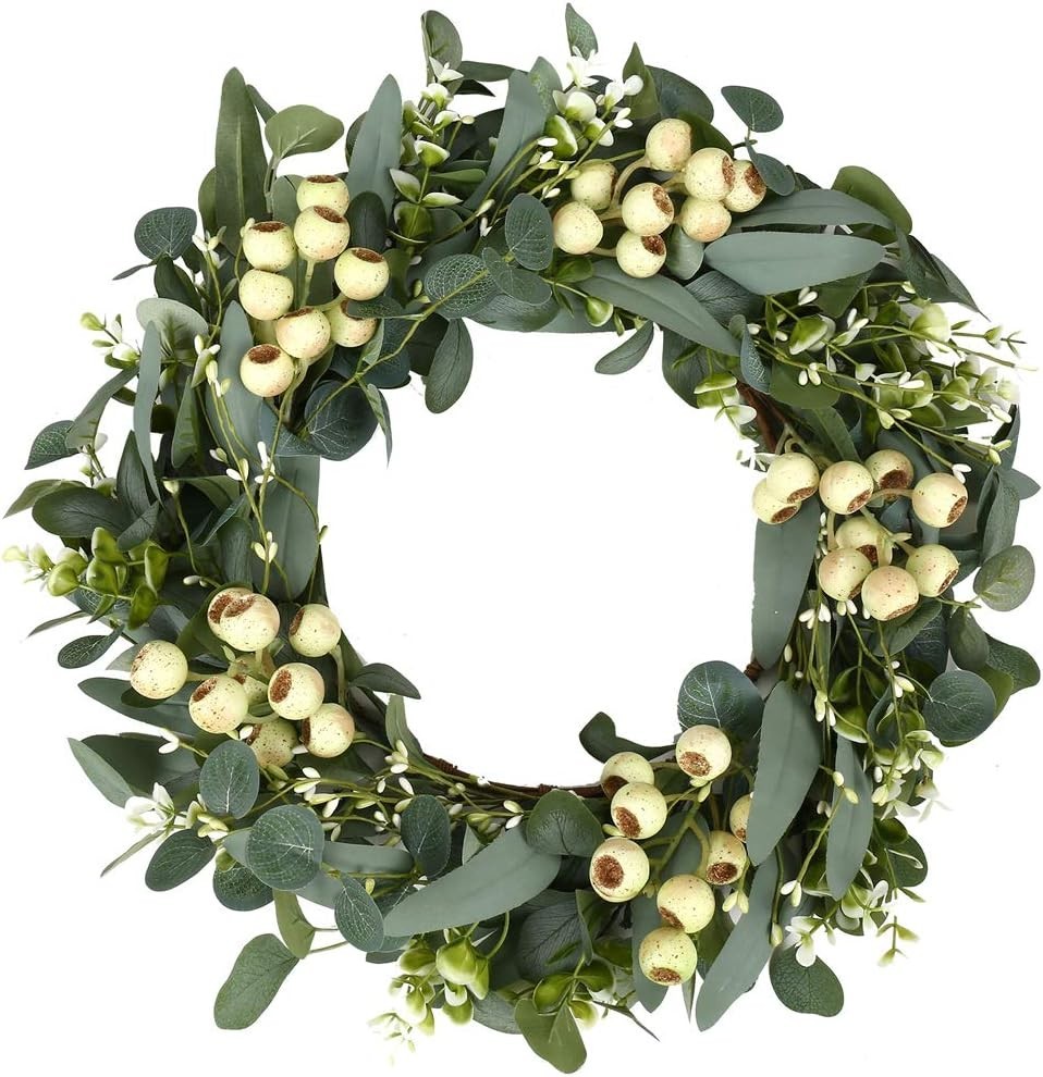Stunning 20-Inch Spring & Summer Eucalyptus Wreath with Big Green Berries